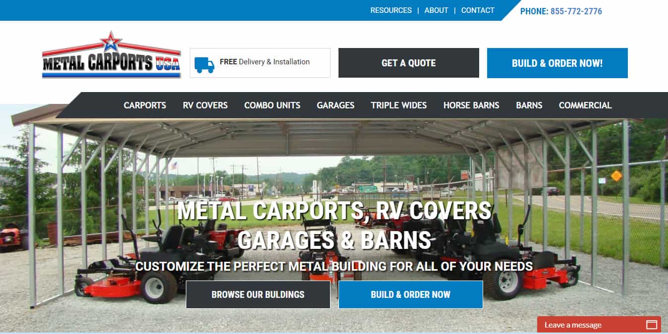 Metal Carports USA - Web Application Project